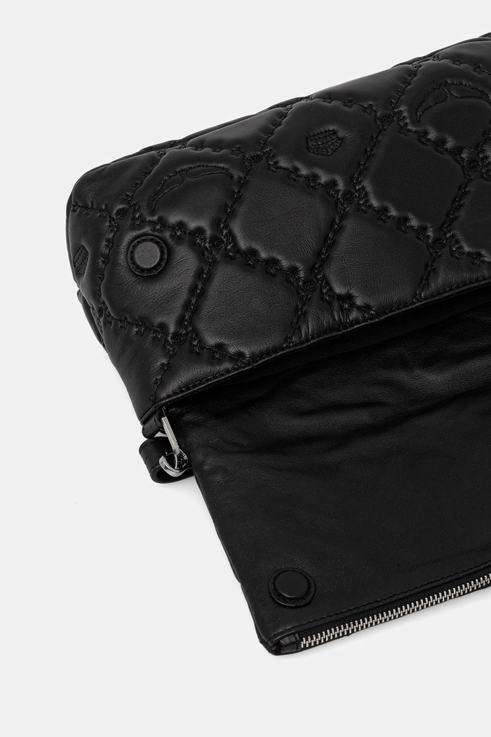 Kožená kabelka ZADIG&VOLTAIRE ROCKY II QUILTED MONOGRAM LWBA04058 černá