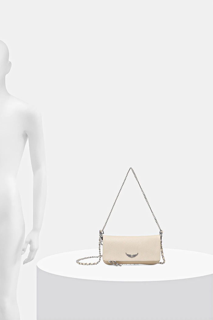 ZADIG&VOLTAIRE geantă de piele ROCK NANO GRAINED LEATHER LWBA03975