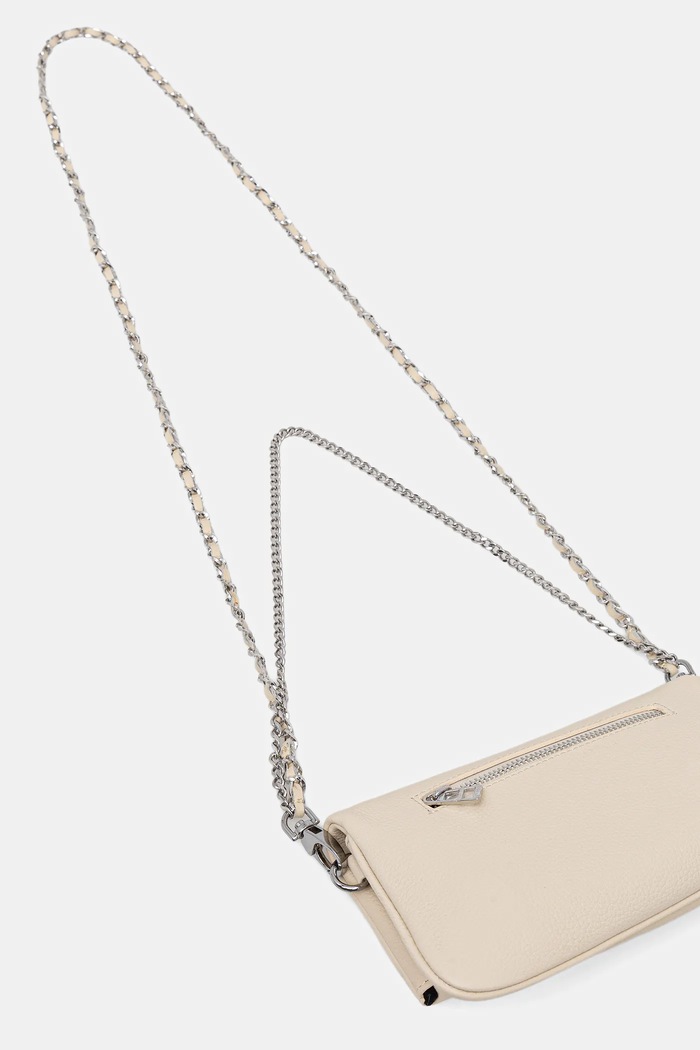 Accesorii ZADIG&VOLTAIRE geantă de piele ROCK NANO GRAINED LEATHER LWBA03975 bej