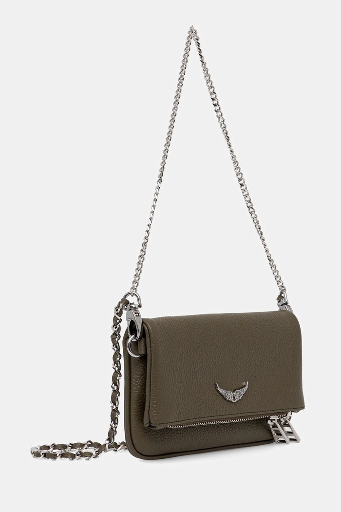 Kožená kabelka ZADIG&VOLTAIRE ROCK NANO GRAINED LEATHER LWBA03975 zelená AA00