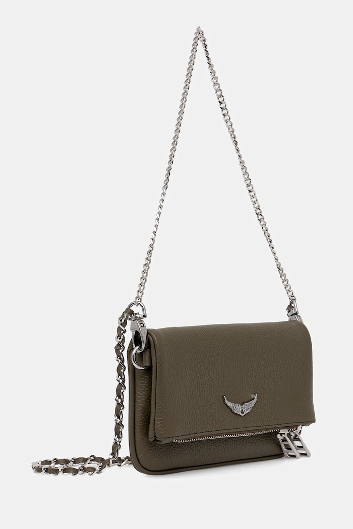 Kožená kabelka ZADIG&VOLTAIRE ROCK NANO GRAINED LEATHER LWBA03975 zelená AA00