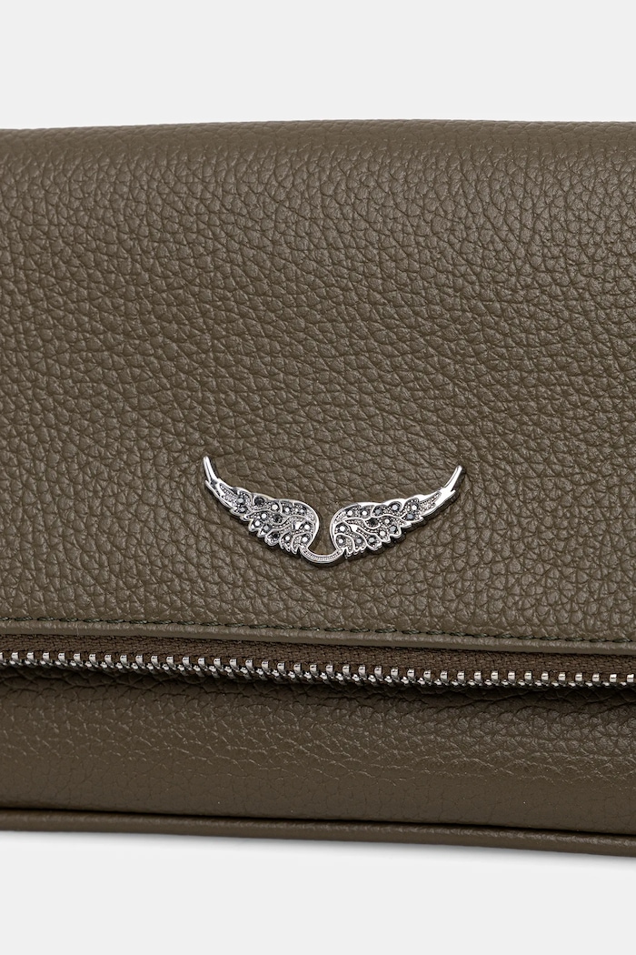 Kožená kabelka ZADIG&VOLTAIRE ROCK NANO GRAINED LEATHER zelená LWBA03975