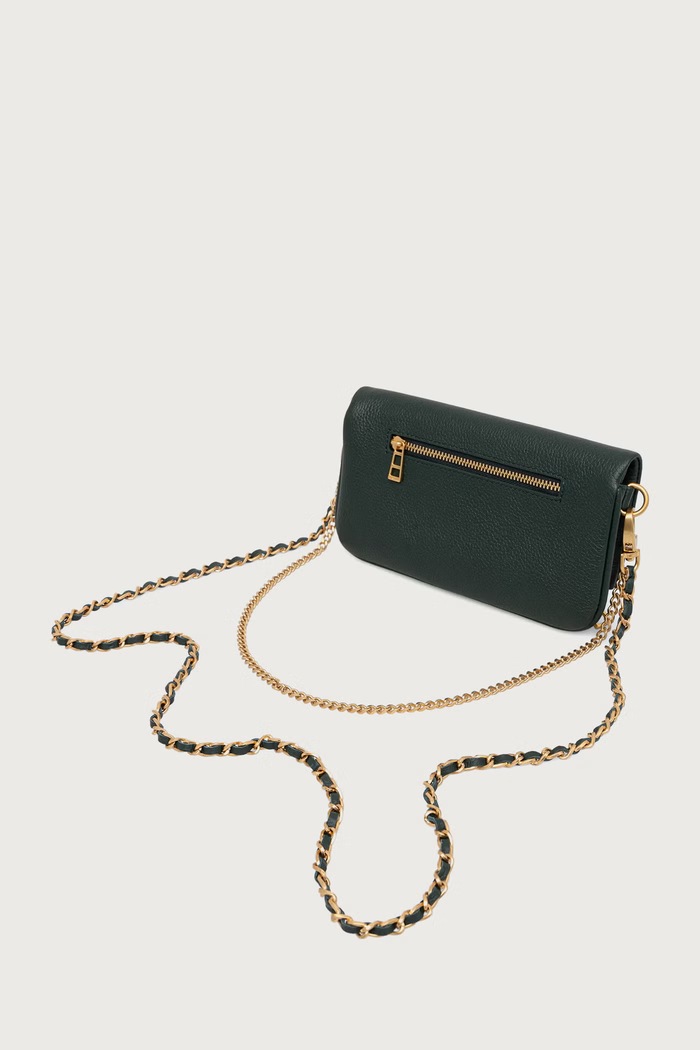 Akcesoria Zadig&Voltaire Torebka crossbody damska skórzana ROCK NANO GRAINED LEATHER LWBA03975 zielony
