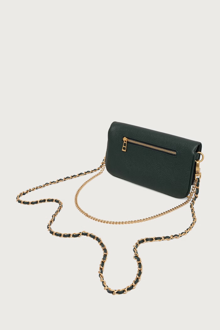 Akcesoria Zadig&Voltaire Torebka crossbody damska skórzana ROCK NANO GRAINED LEATHER LWBA03975 zielony