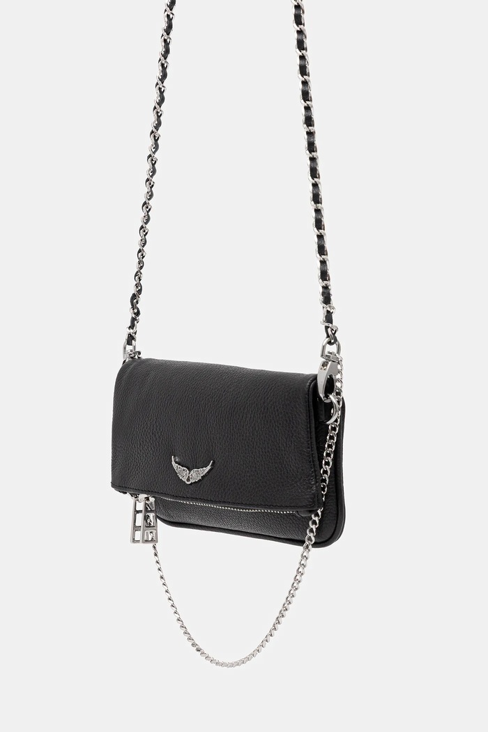 Δερμάτινη τσάντα ZADIG&VOLTAIRE ROCK NANO GRAINED LEATHER LWBA03975 μαύρο AA00