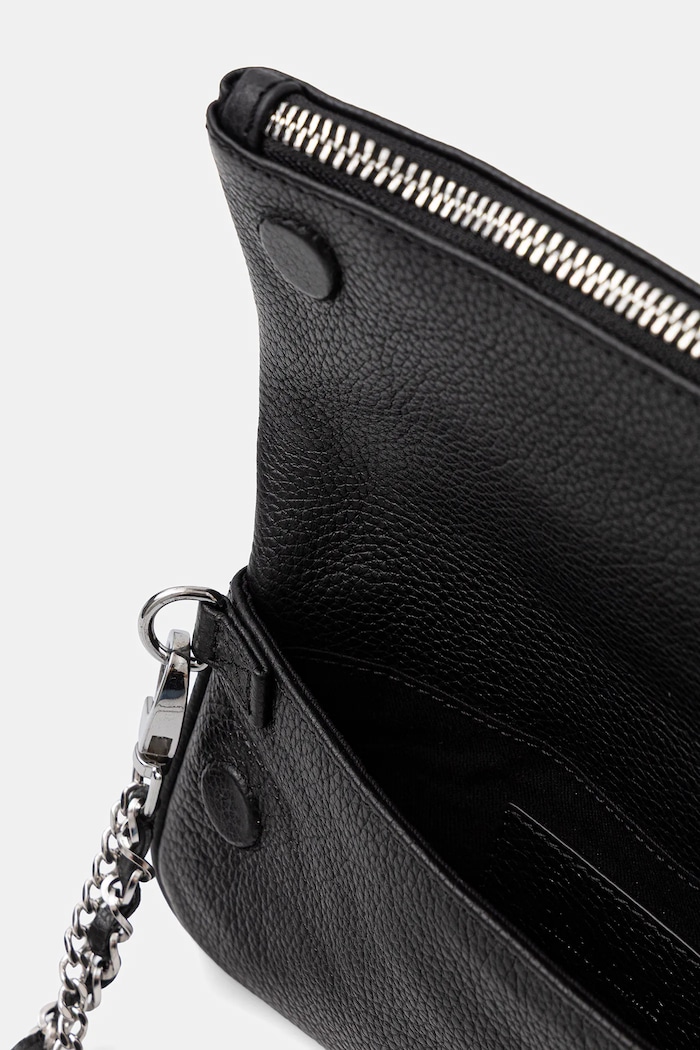 ZADIG&VOLTAIRE geantă de piele ROCK NANO GRAINED LEATHER LWBA03975 negru