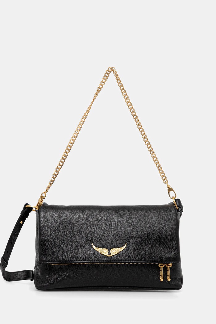 ZADIG&VOLTAIRE geantă de piele ROCKY II GRAINED LEATHER uni negru LWBA04125