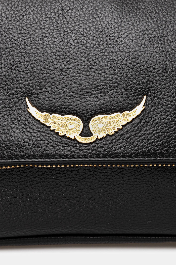 ZADIG&VOLTAIRE geantă de piele ROCKY II GRAINED LEATHER negru LWBA04125