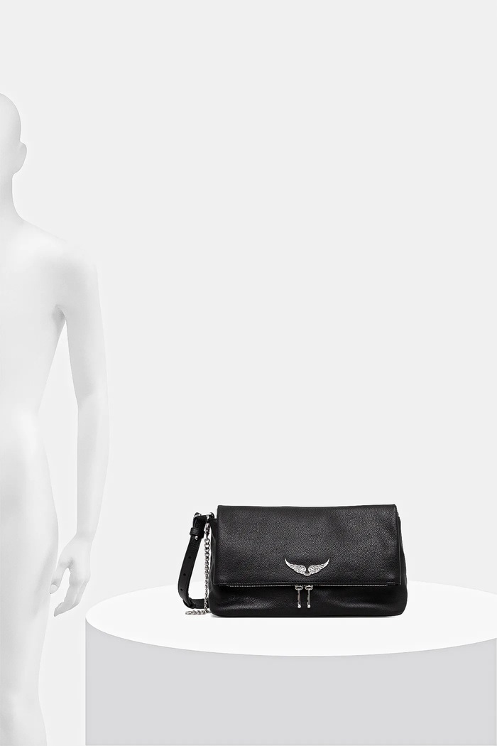 Kožená kabelka ZADIG&VOLTAIRE ROCKY II GRAINED LEATHER LWBA04125