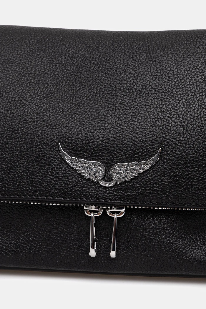 Kožená kabelka ZADIG&VOLTAIRE ROCKY II GRAINED LEATHER černá LWBA04125