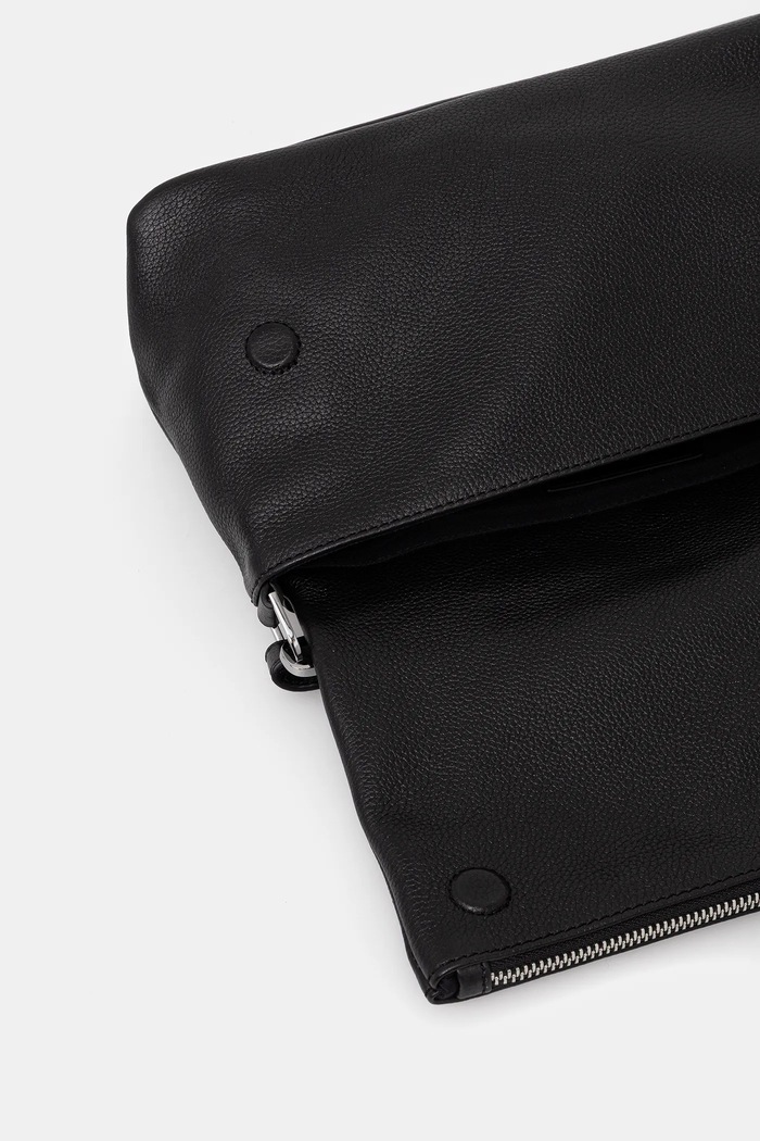Kožená kabelka ZADIG&VOLTAIRE ROCKY II GRAINED LEATHER LWBA04125 černá