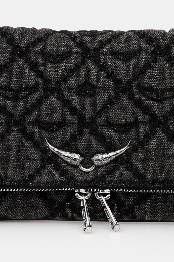 Kabelka ZADIG&VOLTAIRE ROCK II DENIM MONOGRAM černá LWBA04079