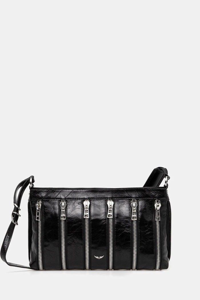 Kožená kabelka ZADIG&VOLTAIRE SUNNY MOODY MULTI ZIP přírodní kůže černá LWBA03952