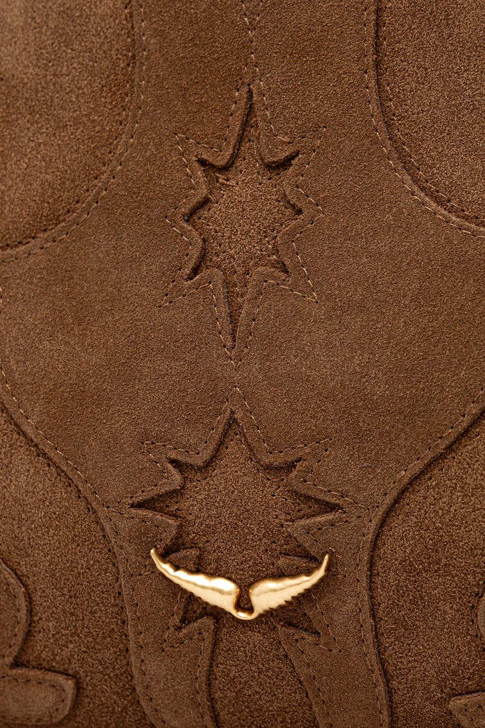 ZADIG&VOLTAIRE geantă de mână din piele întoarsă JANE SHOPPER WESTERN SUEDE maro LWBA03928