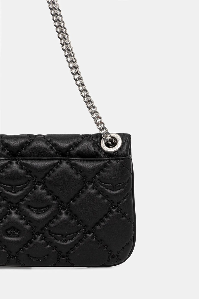 Doplňky Kožená kabelka ZADIG&VOLTAIRE ROCK II QUILTED MONOGRAM LWBA04053 černá