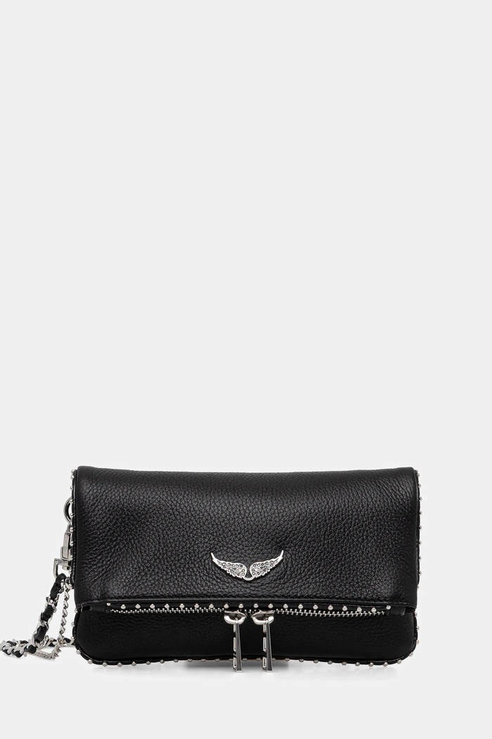 ZADIG&VOLTAIRE geantă de piele ROCK NANO GRAINED LEATH STUDS uni negru LWBA03977
