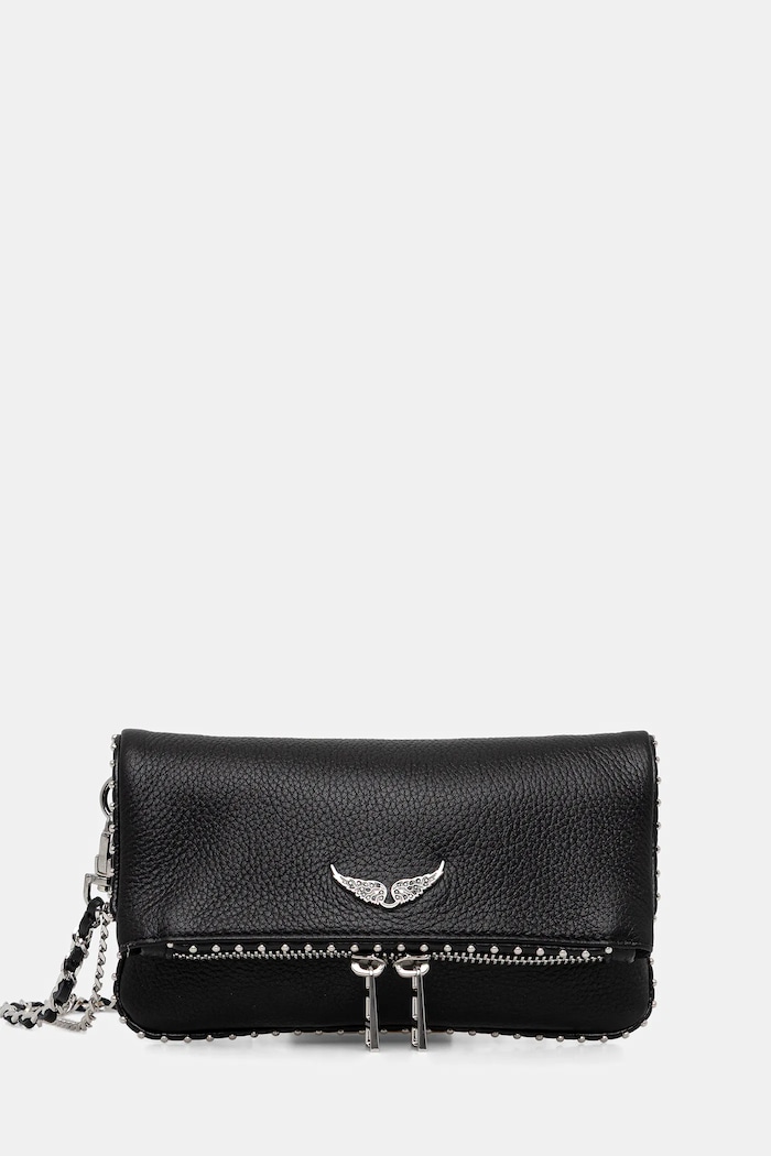 ZADIG&VOLTAIRE geantă de piele ROCK NANO GRAINED LEATH STUDS uni negru LWBA03977