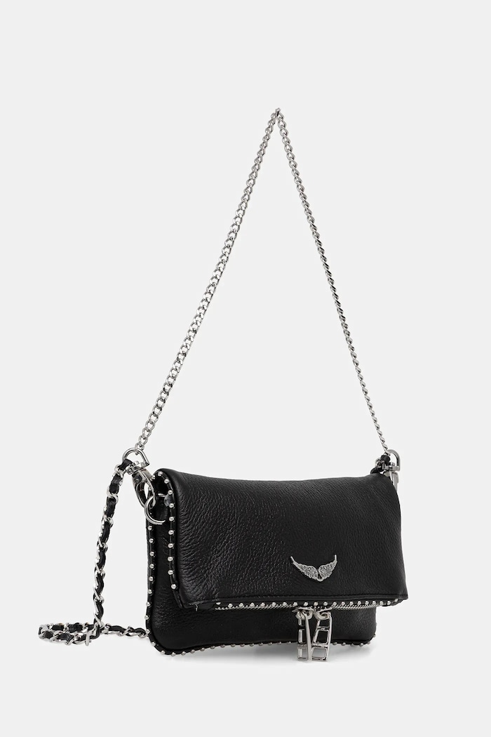 ZADIG&VOLTAIRE geantă de piele ROCK NANO GRAINED LEATH STUDS LWBA03977 negru AA00