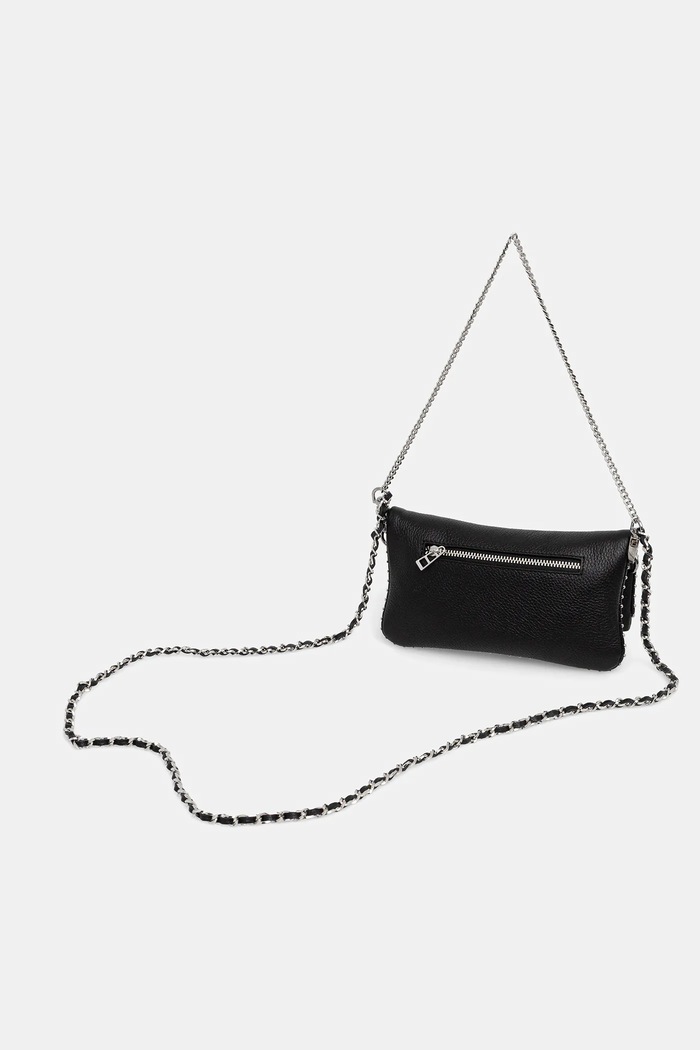 Accesorii ZADIG&VOLTAIRE geantă de piele ROCK NANO GRAINED LEATH STUDS LWBA03977 negru