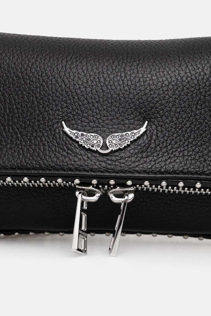 ZADIG&VOLTAIRE geantă de piele ROCK NANO GRAINED LEATH STUDS negru LWBA03977