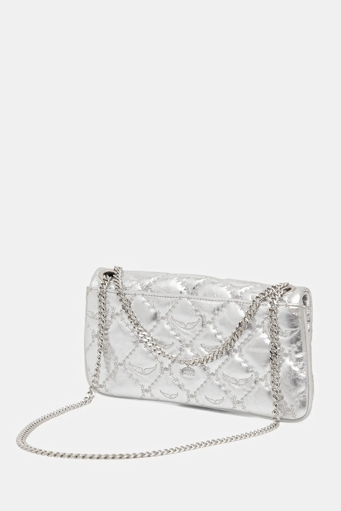 Doplňky Kožená kabelka ZADIG&VOLTAIRE ROCK II METAL MONOGRAM LWBA04078 stříbrná