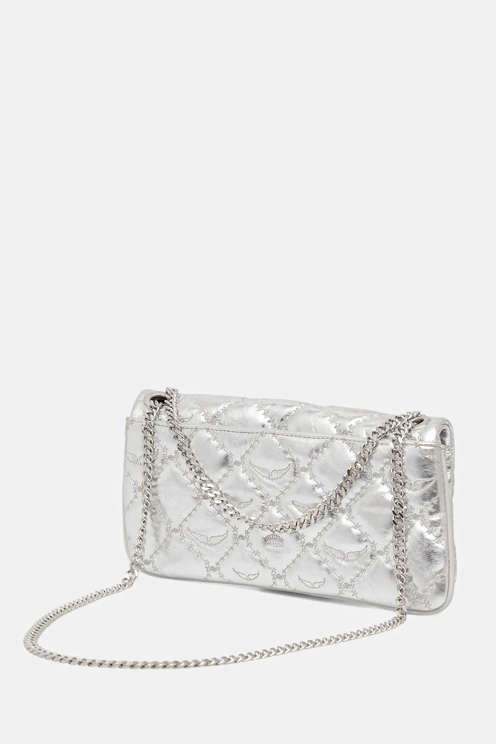 Doplňky Kožená kabelka ZADIG&VOLTAIRE ROCK II METAL MONOGRAM LWBA04078 stříbrná