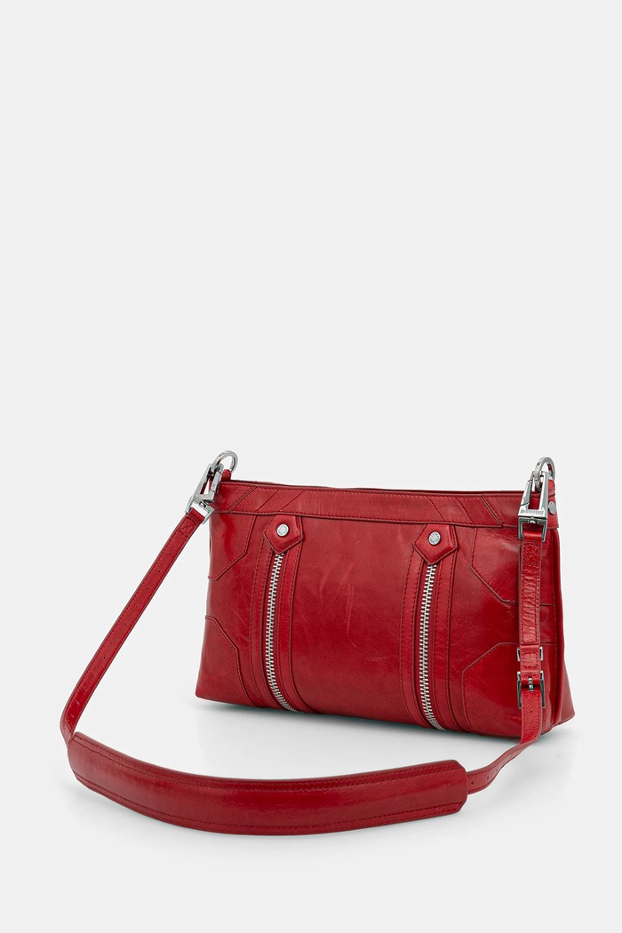 Akcesoria Zadig&Voltaire Torebka skórzana SUNNY MOODY VINTAGE PATENT LWBA03891 czerwony