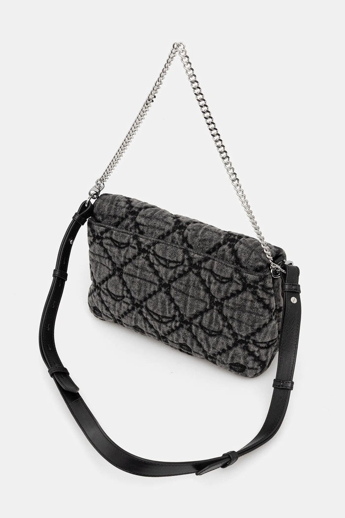 Accesorii Zadig&Voltaire Geantă de bumbac ROCKY II DENIM MONOGRAM LWBA04065 negru