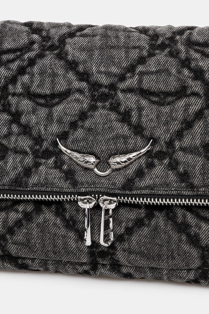 Geantă de bumbac ROCKY II DENIM MONOGRAM Zadig&Voltaire LWBA04065 negru