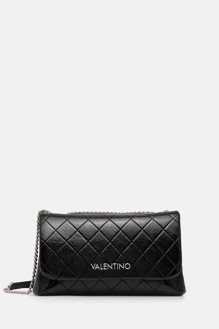 Kabelka Valentino Bags WAKANDA imitácia lakovanej kože čierna VBS9DH09