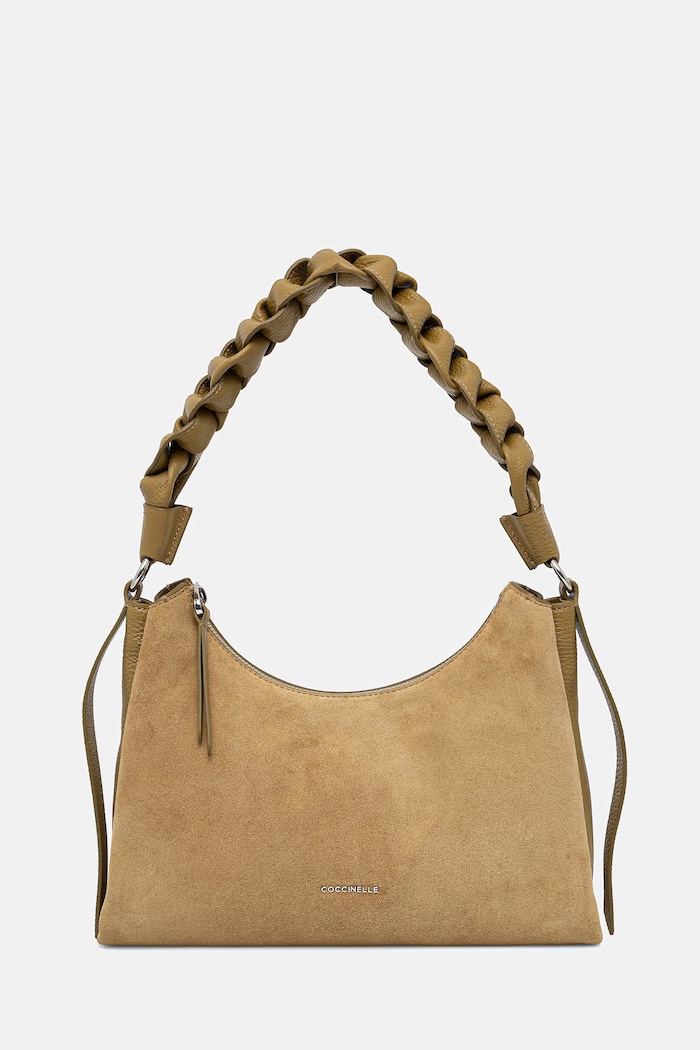 Semišová kabelka Coccinelle BOHEME SUEDE BIMATERIAL semišová koža zlatá E1.P6P.13.03.01