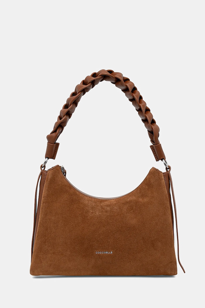 Semišová kabelka Coccinelle BOHEME SUEDE BIMATERIAL semišová koža hnedá E1.P6P.13.03.01