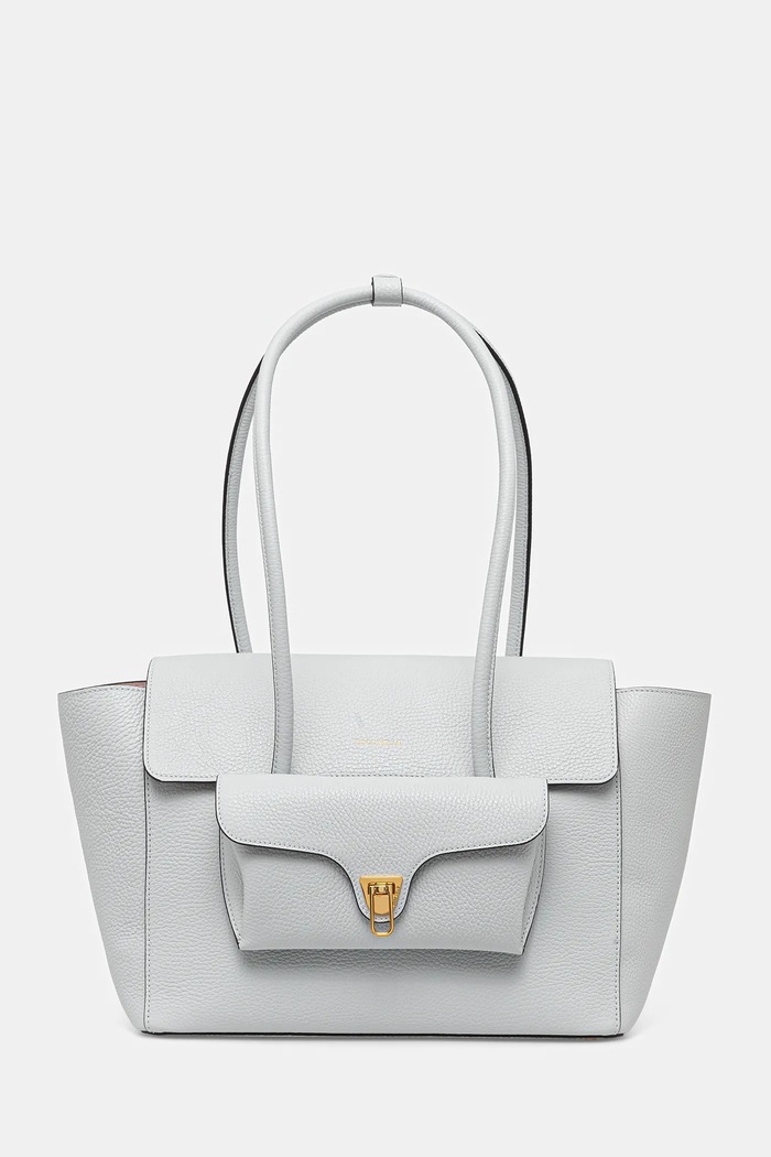 Coccinelle Geantă shopper pentru femei din piele DOUBLE BEAT albastru E1.T8A.11.02.01