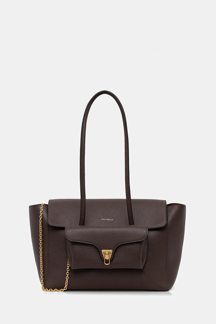 Coccinelle Geantă shopper pentru femei din piele DOUBLE BEAT maro E1.T8A.11.02.01