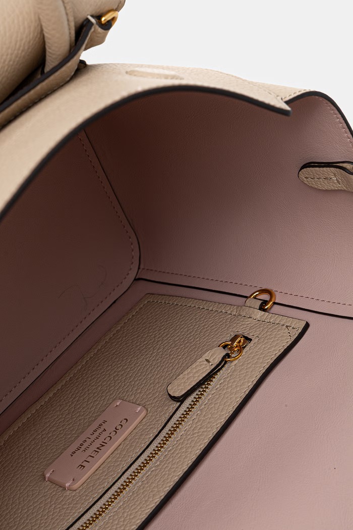 Coccinelle shopper torba ženska usnjena DOUBLE BEAT E1.T8A.18.02.01 bež