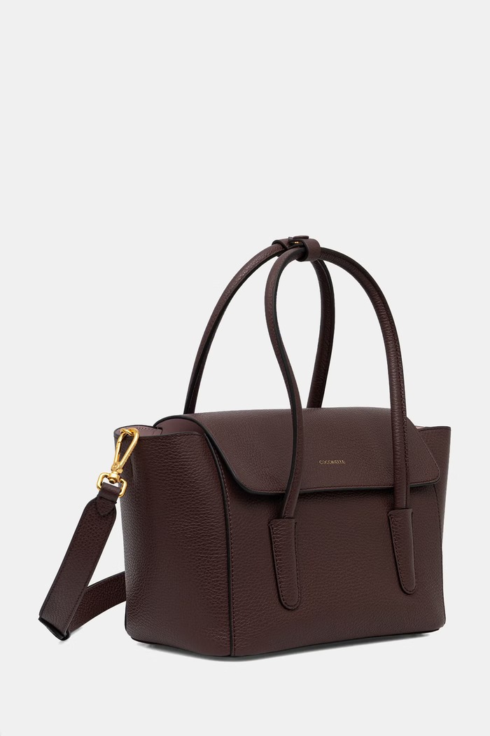 Coccinelle torebka shopper damska skórzana DOUBLE BEAT E1.T8A.18.02.01 bordowy SS26