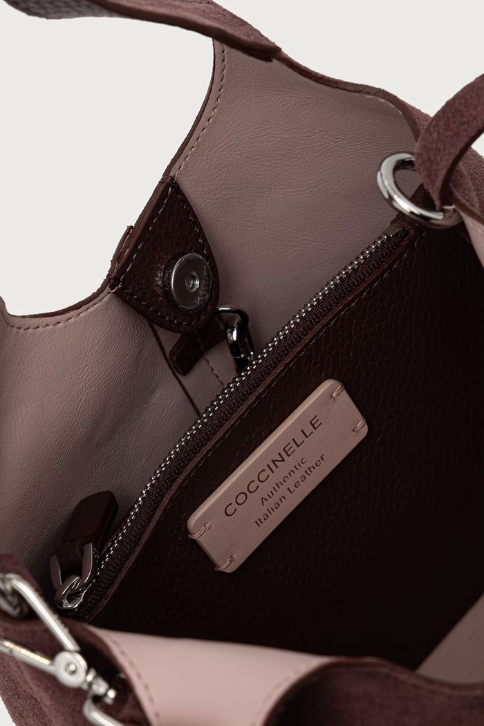 Geantă pentru femei din piele întoarsă Coccinelle burgundia E1.THE.58.01.01