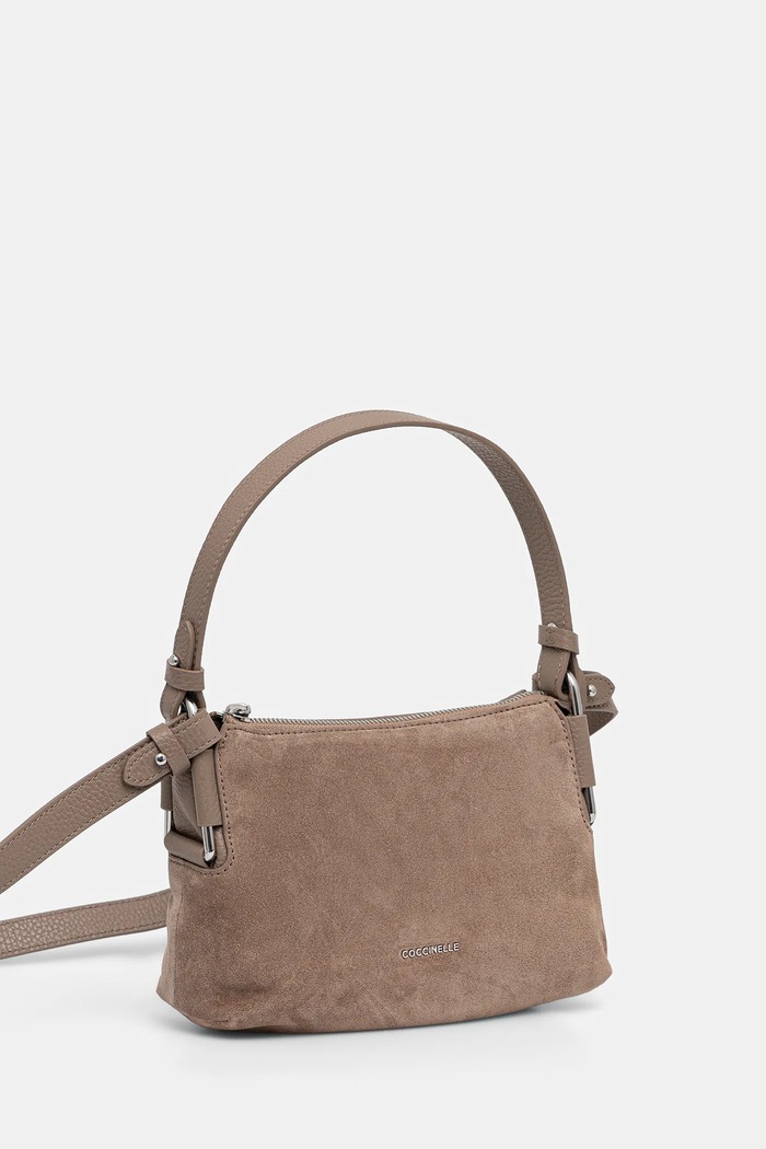 Coccinelle geantă de mână din piele întoarsă REBEKKA SUEDE E5.T96.52.01.01 maro AW25