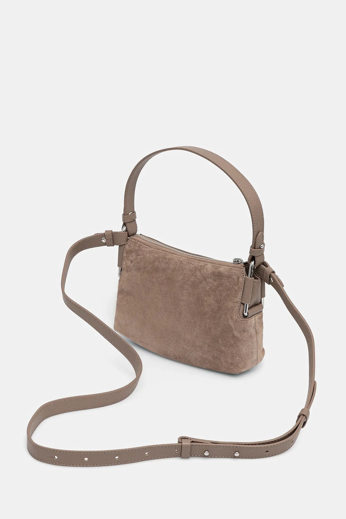 Accesorii Coccinelle geantă de mână din piele întoarsă REBEKKA SUEDE E5.T96.52.01.01 maro