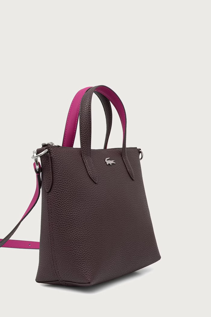Lacoste Torebka tote damska z imitacji skóry NF5126AA bordowy SS26