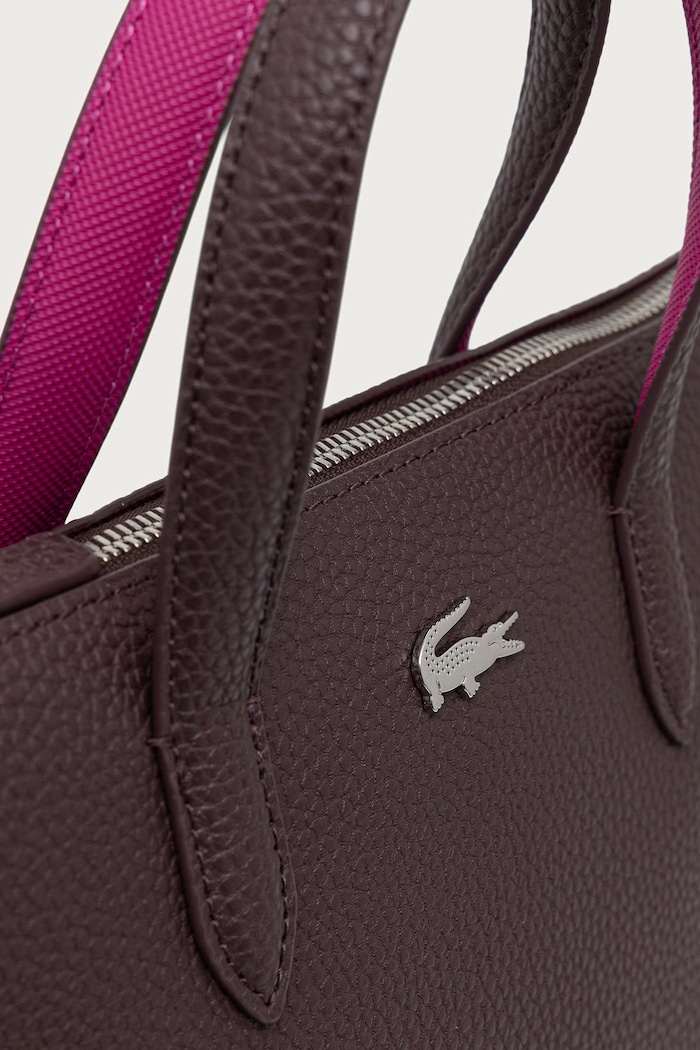 Torebka tote damska z imitacji skóry Lacoste NF5126AA bordowy