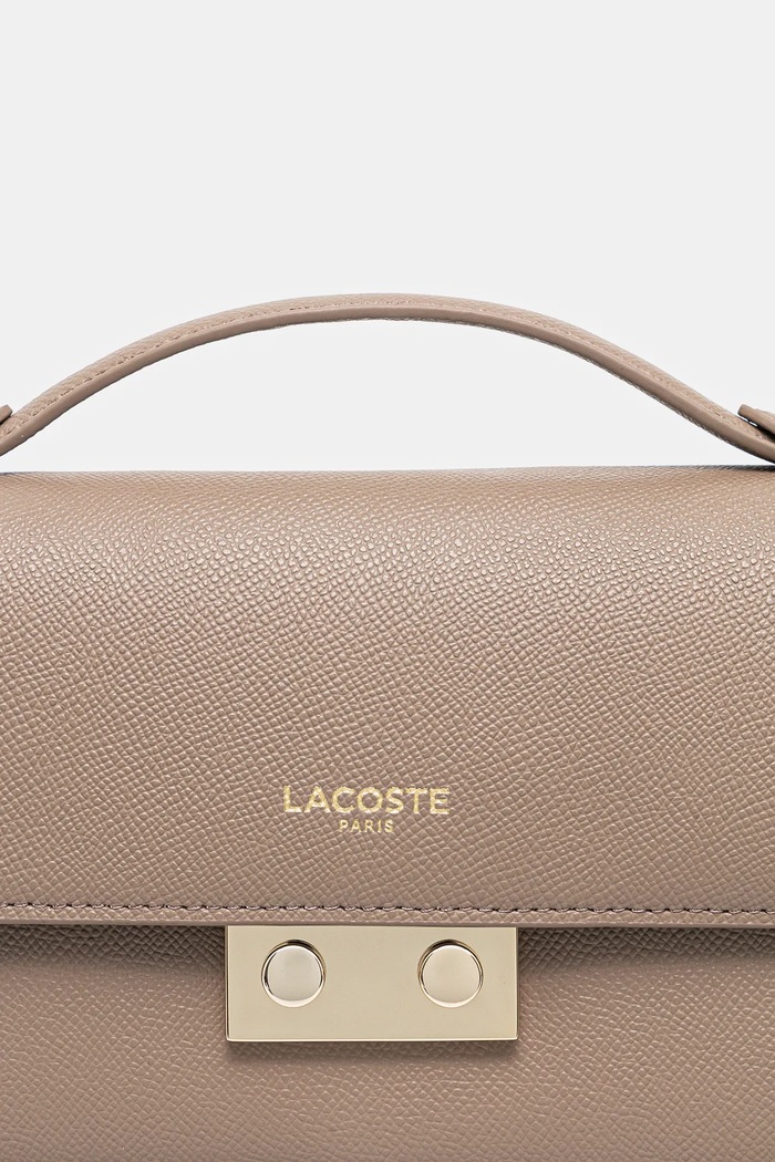 Poșetă de piele Lacoste NF5099PH bej