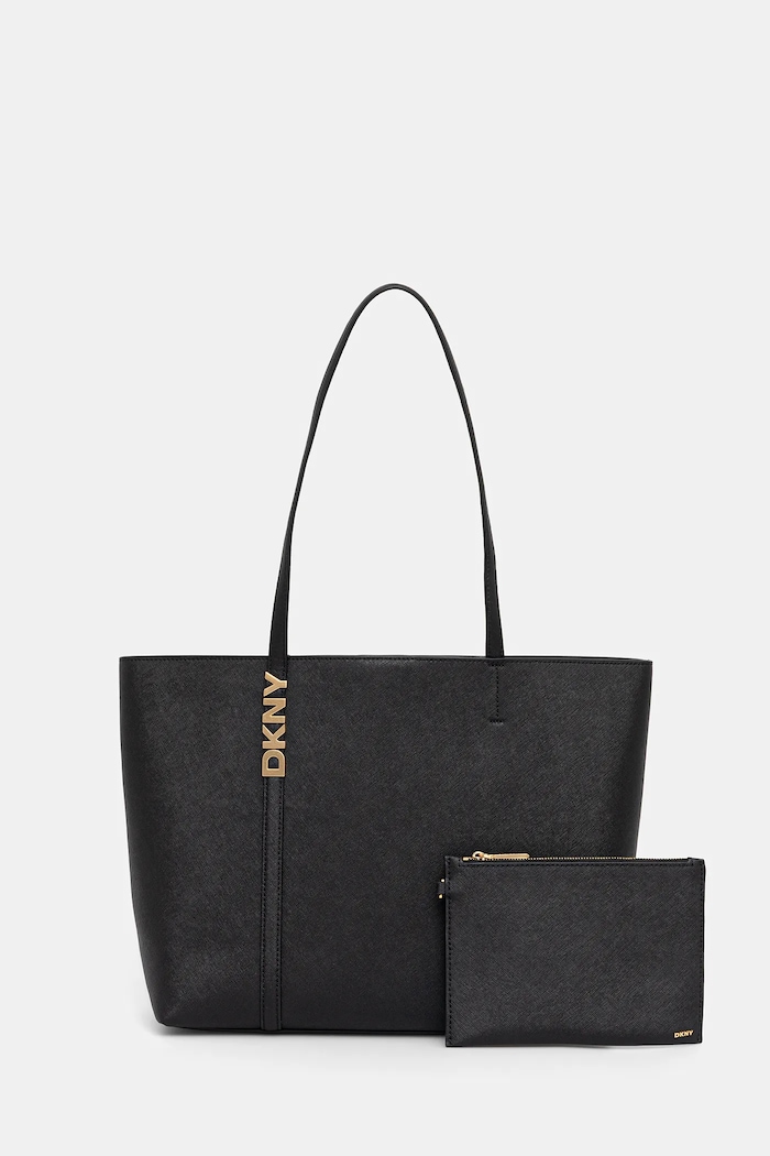 Kožená kabelka Dkny přírodní kůže černá R52AKG54