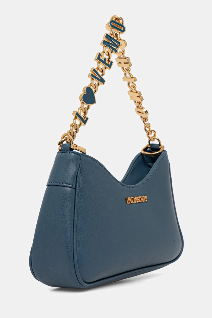 Kožená kabelka Love Moschino JC4070PP1NL1370A modrá AW25