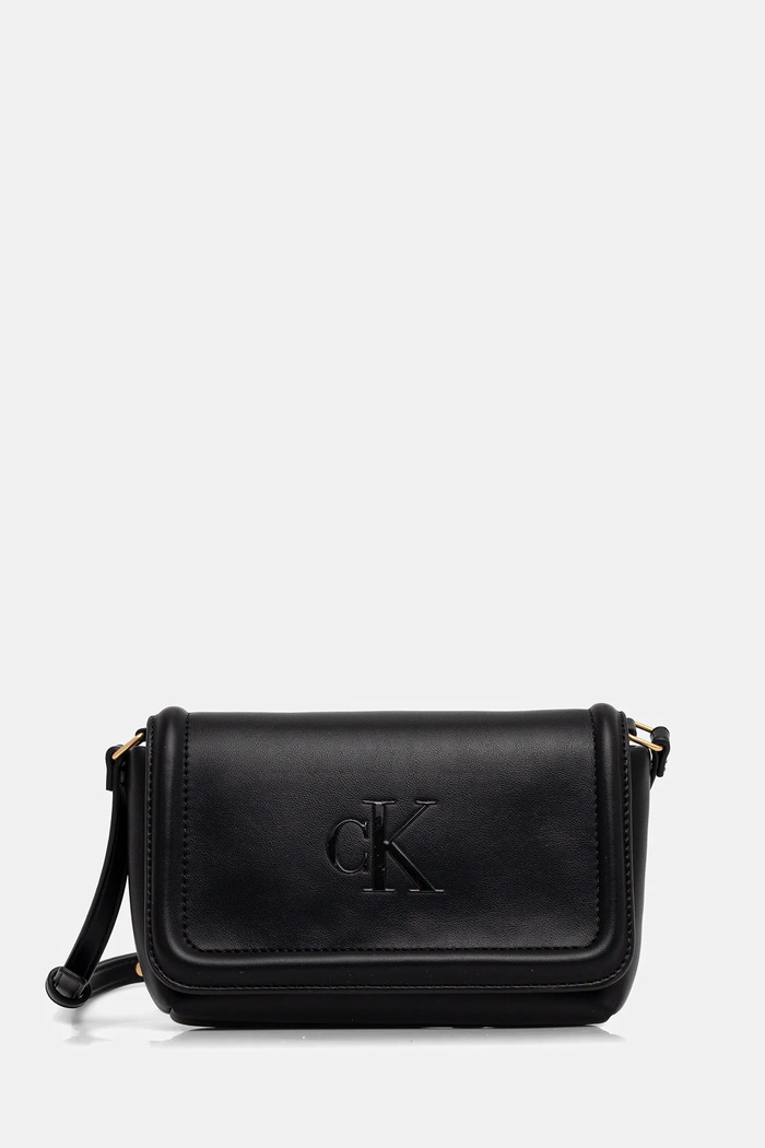 Kabelka Calvin Klein imitácia kože čierna LV04F1027G