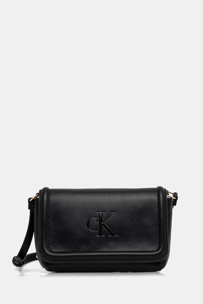 Kabelka Calvin Klein imitácia kože čierna LV04F1027G