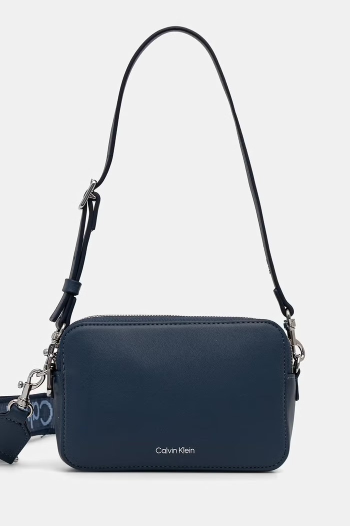 Calvin Klein crossbody kabelka dámská z imitace kůže hladký modrá LV04F3165G