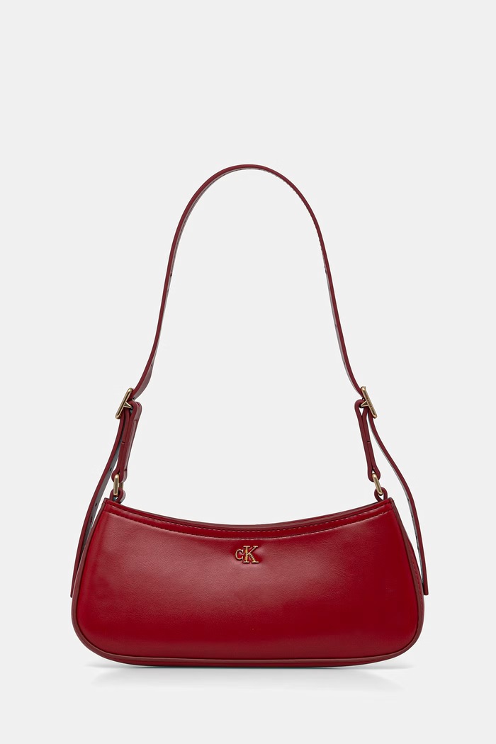 Calvin Klein чанта дамска от имитация на кожа червен LV04F3170G