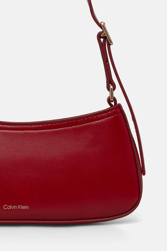 Calvin Klein чанта дамска от имитация на кожа червен LV04F3170G