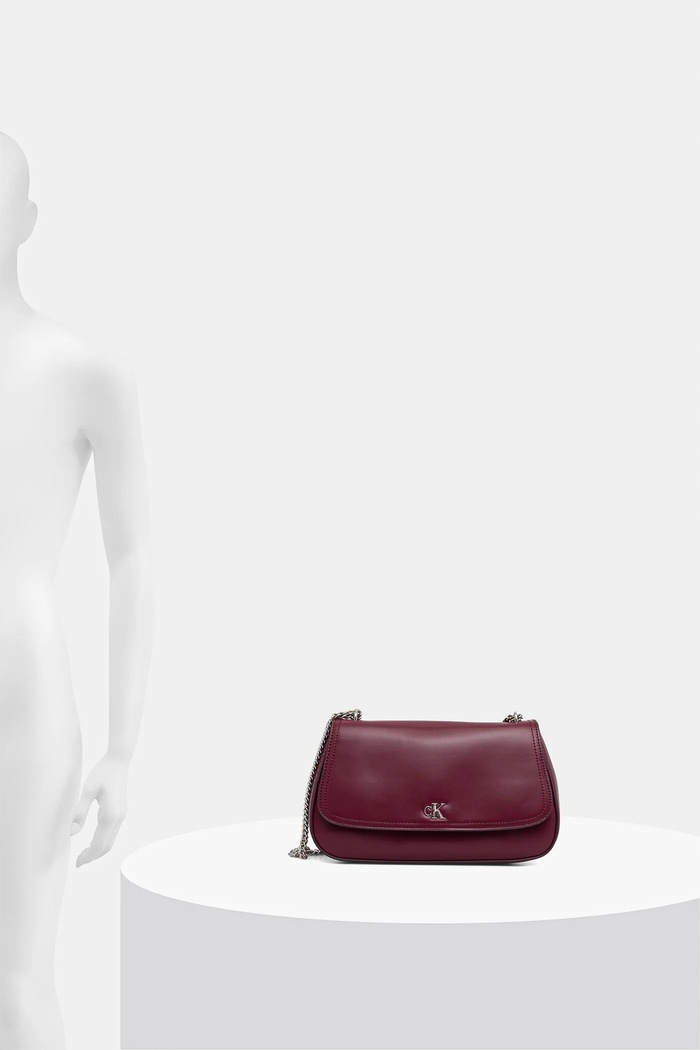 Calvin Klein Crossbody kabelka dámská z imitace kůže LV04F3171G burgundské